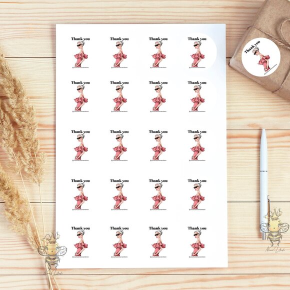 Set Of thank you cards and  Thank You Stickers Labels - Picture 2 of 9